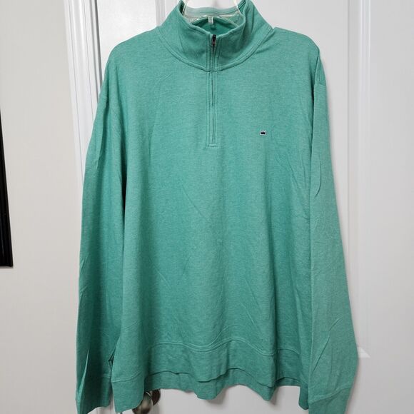 Crown & Ivy Pullover Sweatshirt Men's XXL Green 1/4 Zip Long Sleeve Golf Preppy - Picture 1 of 8